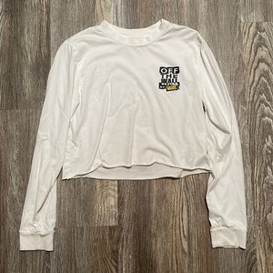 Vans Off The Wall Cropped White Long Sleeve Shirt